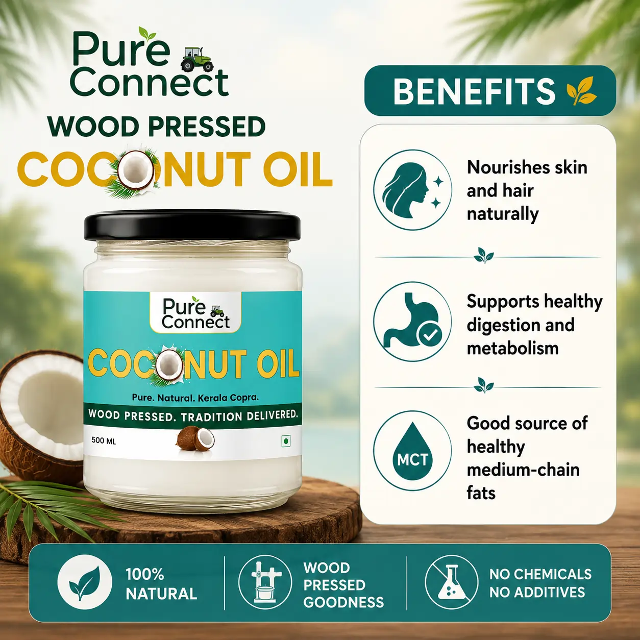Wood Pressed Coconut Oil – Pure, Natural & Unrefined - Image 3