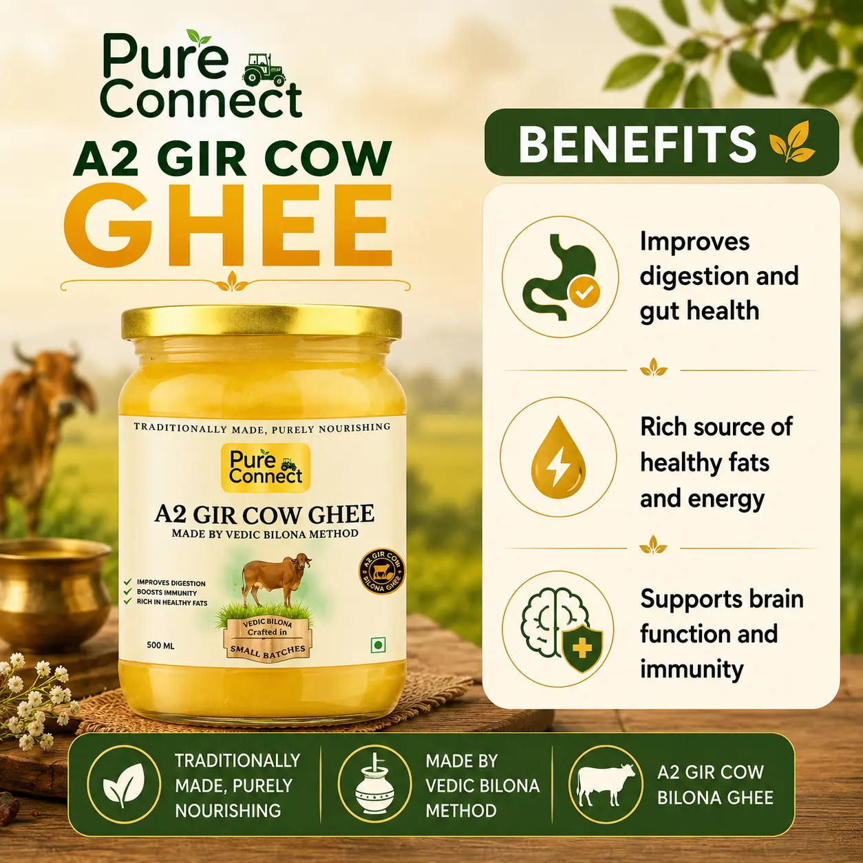 Pure A2 Gir Cow Ghee for Healthy Lifestyle