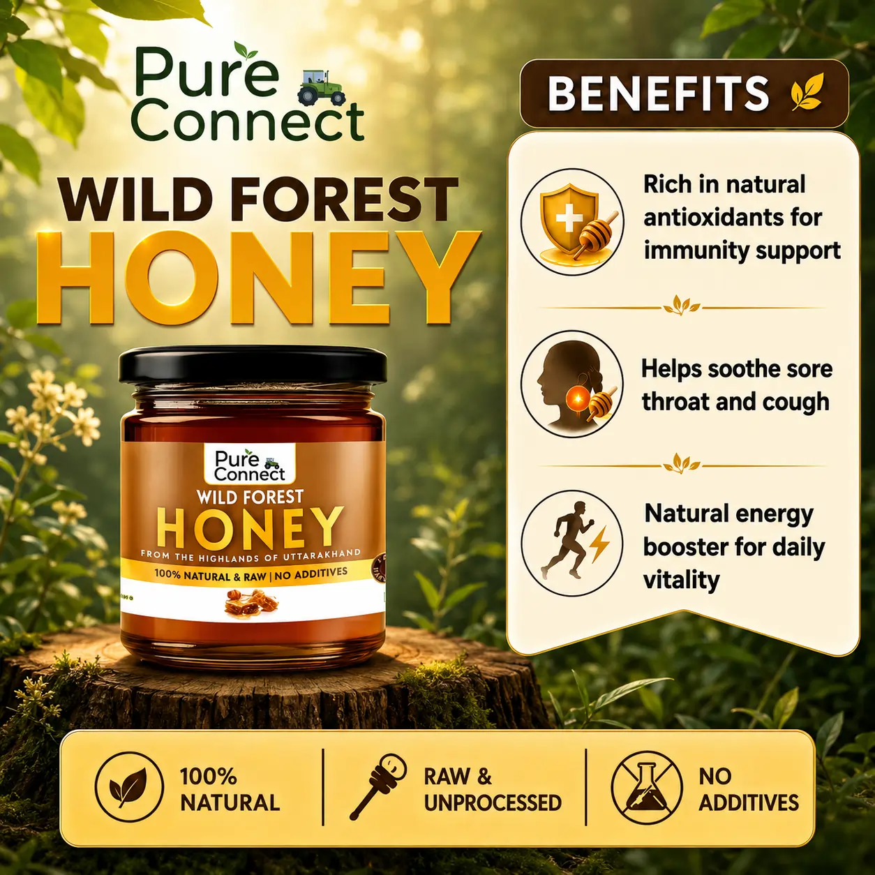 Wild Forest Honey with Natural Nutrients